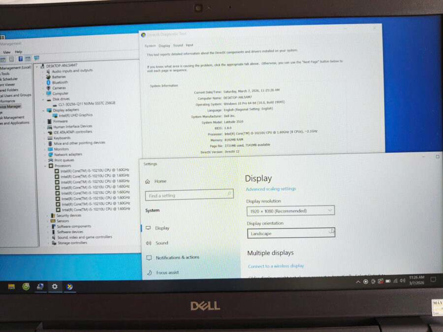 #1013 Laptop dell i5 đời 10 đẹp như mới