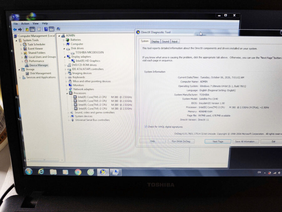 #1157 Laptop Tosiba i3 đẹp giá rẻ